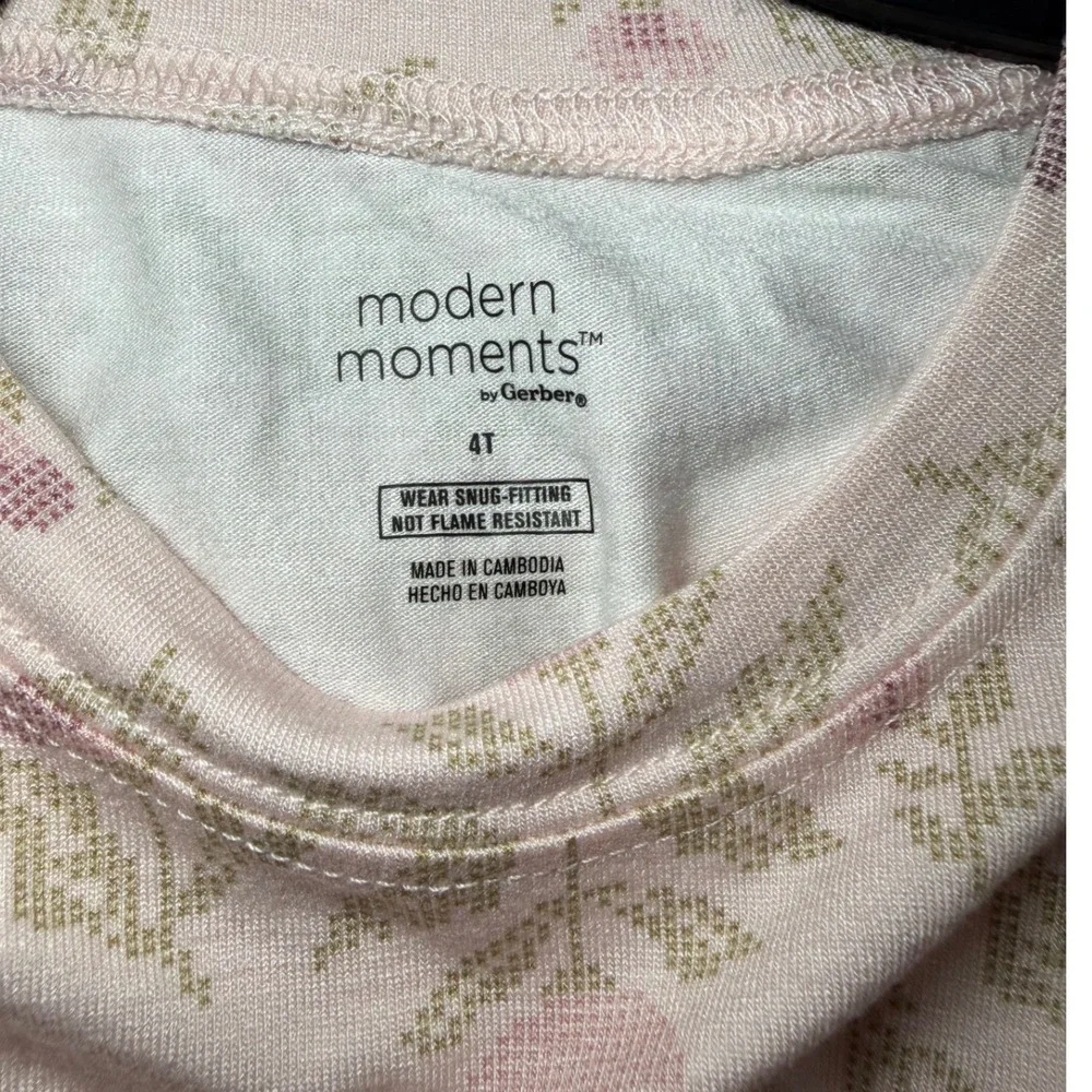 Bamboo Viscose 2 Pair Pajama Sets 4T Floral & Horse Pink Mauve New